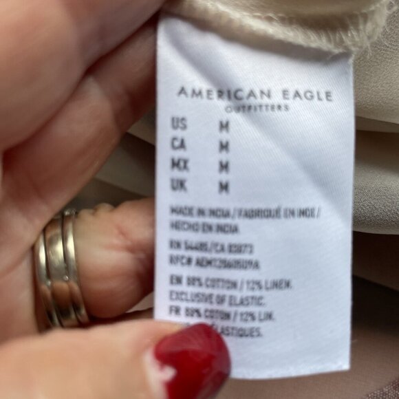 American Eagle Babydoll Halter Dress Size M Striped Empire Waist Beachy Boho - Picture 12 of 13